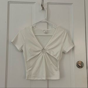 White Cutout Crop-top
